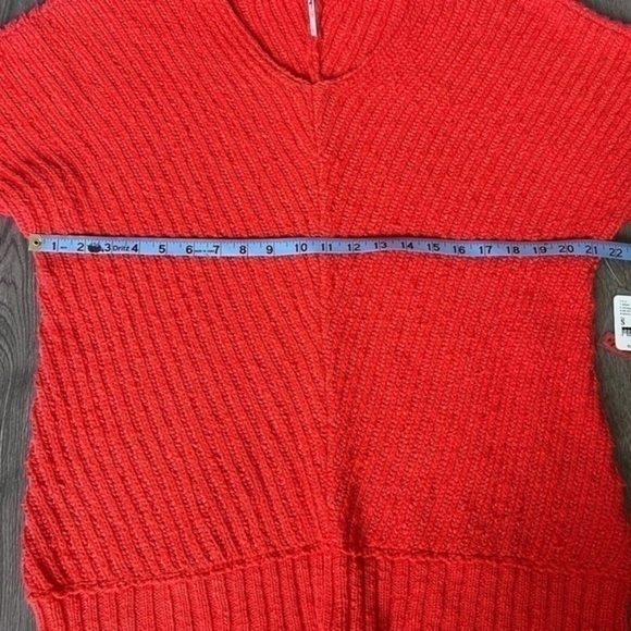 Free People Sunset V Neck Sweater In Red/Rouge Size Small - Picture 6 of 16